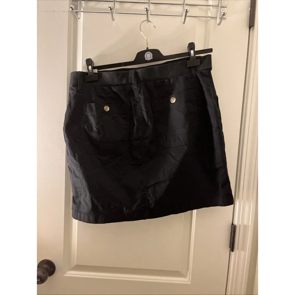 Lee Womens Black Mid Rise Regular Fit Cargo Skort With Pockets Size 16 M